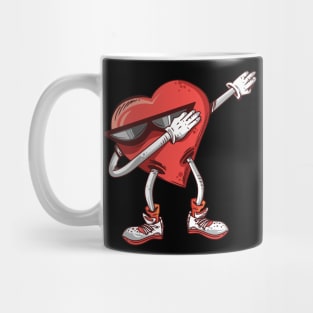 Funny Dabbing Heart Valentine Day For men women Boys Gifts Mug